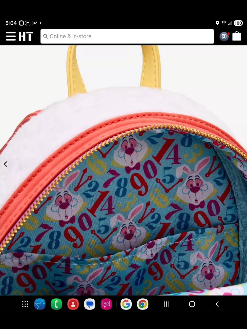 New Alice In Wonderland  White Rabbit Cosplay Mini Backpack - Picture 5 of 5